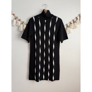 Saunders Collective x RTR Printed Turleneck Sweater Dress Modest Careerwear $340